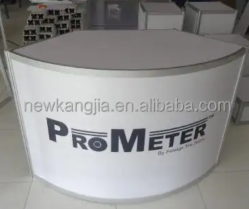 aluminum profiles exhibition reception curved counter for expo