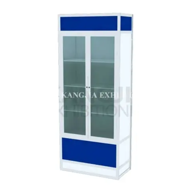 Modular glass trade show cabinet design for exhibition